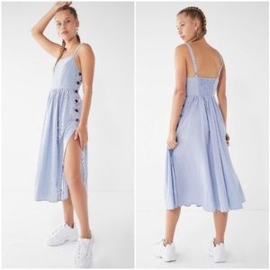 Urban Outfitters Striped Square Neck Midi Dress